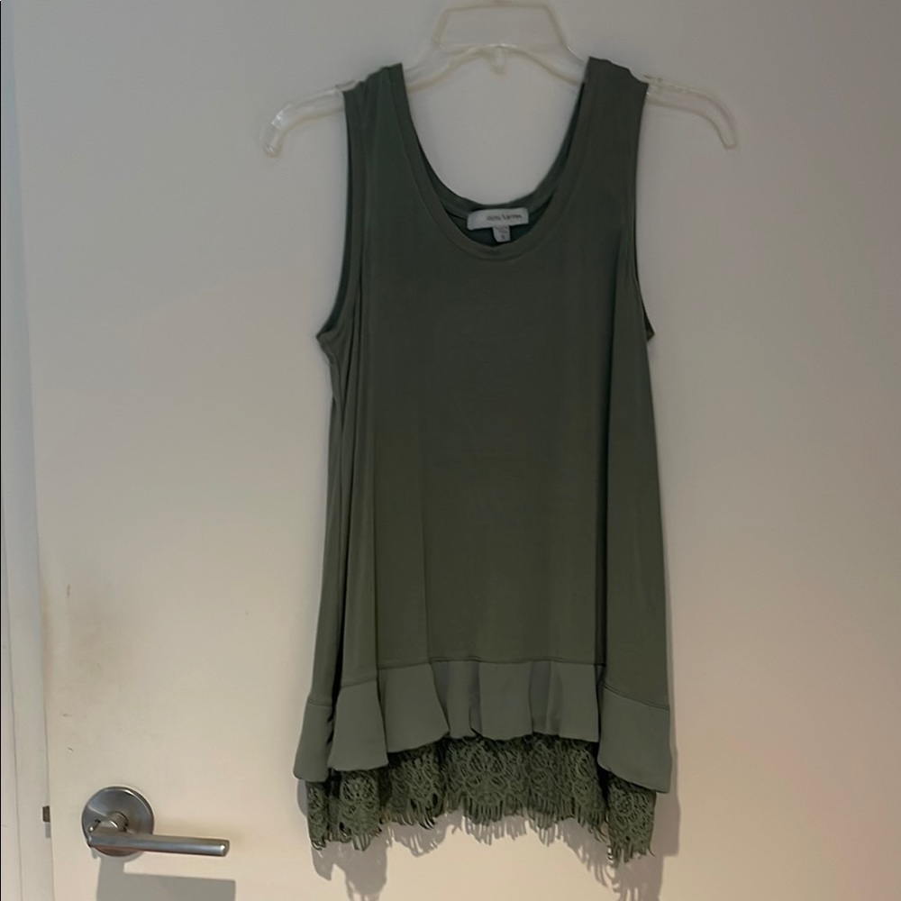 Anthropologie Tiered Green Tank Top